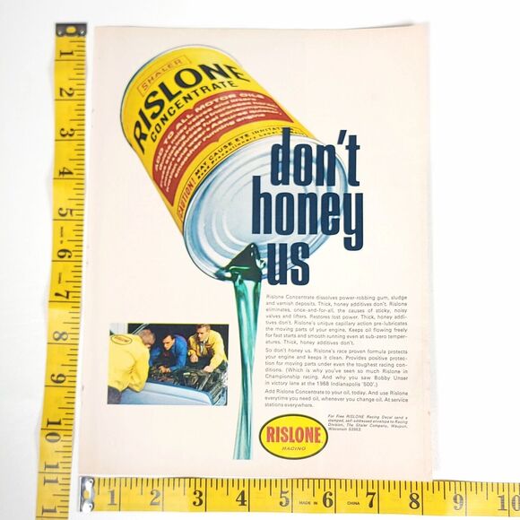 Rislone Concentrate Vintage 1969 Hot Rod Ad Dont Honey Us Retro Garage Decor - Picture 1 of 6